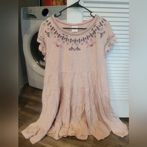 Pink Ruffle Mini Dress